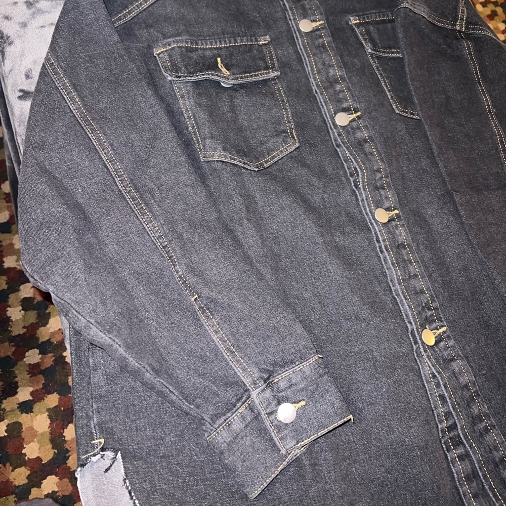 Princess Polly Allen Denim Jacket in Black Size 4 New with tag - Picture 7 of 14